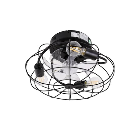 Energetic Lighting 16'' Caged Ceiling Fan with remote control, 6 speed, Airflow Reversible, flush mount ceiling fan CFAN-DC7B40-001